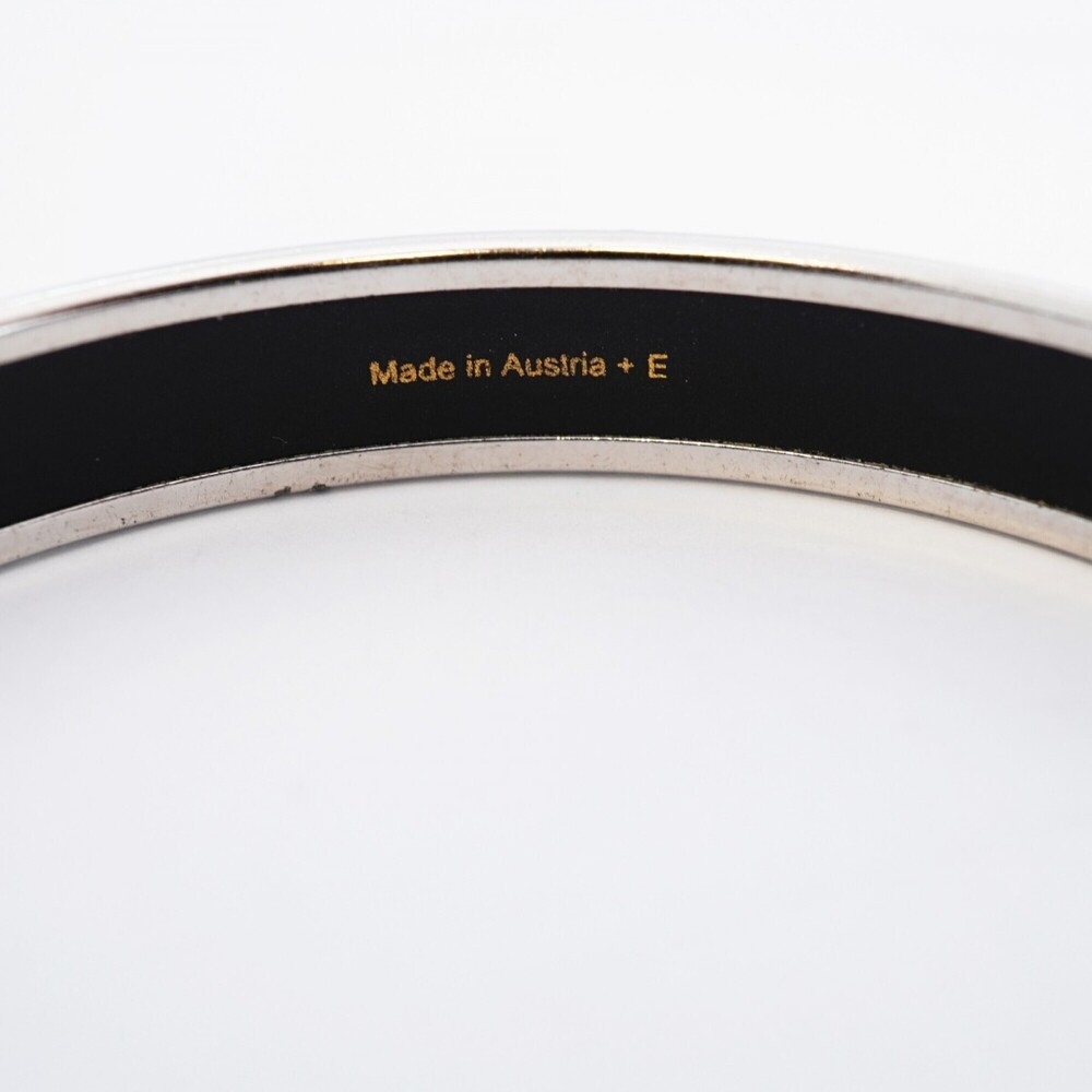 Hermes Bangle Email PM Metal Cloisonné Silver Black Women's - Picture 5 of 7